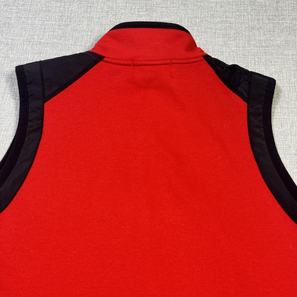Lauren Ralph Lauren Vest Womens XL Red Collared Full Zip Pockets Cotton Blend - Picture 10 of 10